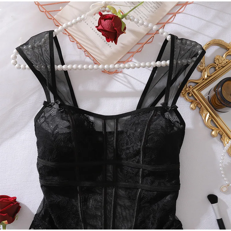 2025 Nouveaux Vetements Faconnes Transparents En Dentelle Et Dentelle Sexy Et Confortables Sans Anneau En Acier Combinaison Reglable Sous Vetements Sexy Pour Femmes 9