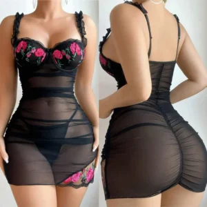 lenceria – lingerie érotique ultra sexy pour femmes, kit de soutien gorge transparent à entrejambe ouvert, pyjama sexy, ensemble de sous vêtements tanga érotiques