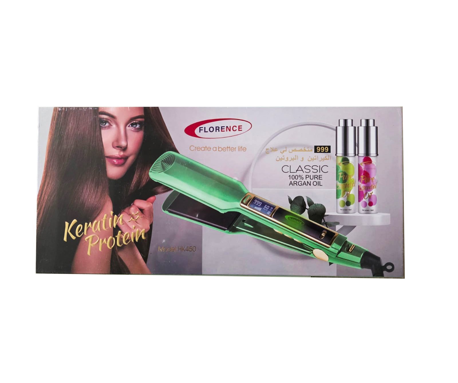 WhatsApp-Image-2025-12-23-at-10.01.26-1.jpeg Lisseur à Cheveux Céramique à vapeur 100W - Florence HK450-2 +Sérum Cheveux Kératine Réparateur – Image 2