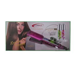 Lisseur à Cheveux Céramique à vapeur 100W - Florence HK450-2 +Sérum Cheveux Kératine Réparateur