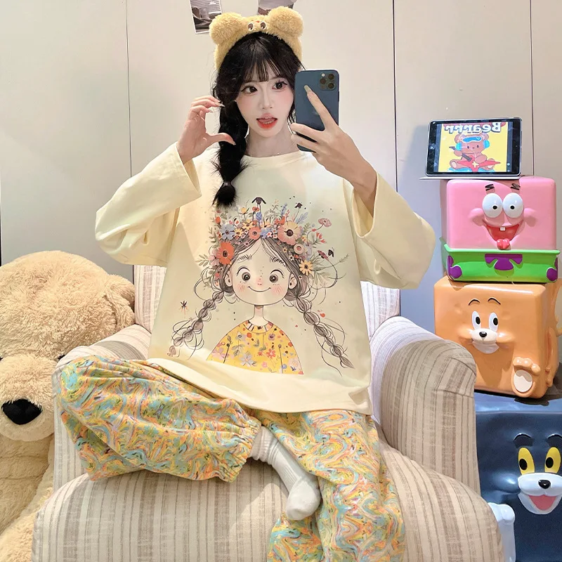 Ensemble fille – pyjama dessin animé décontracté