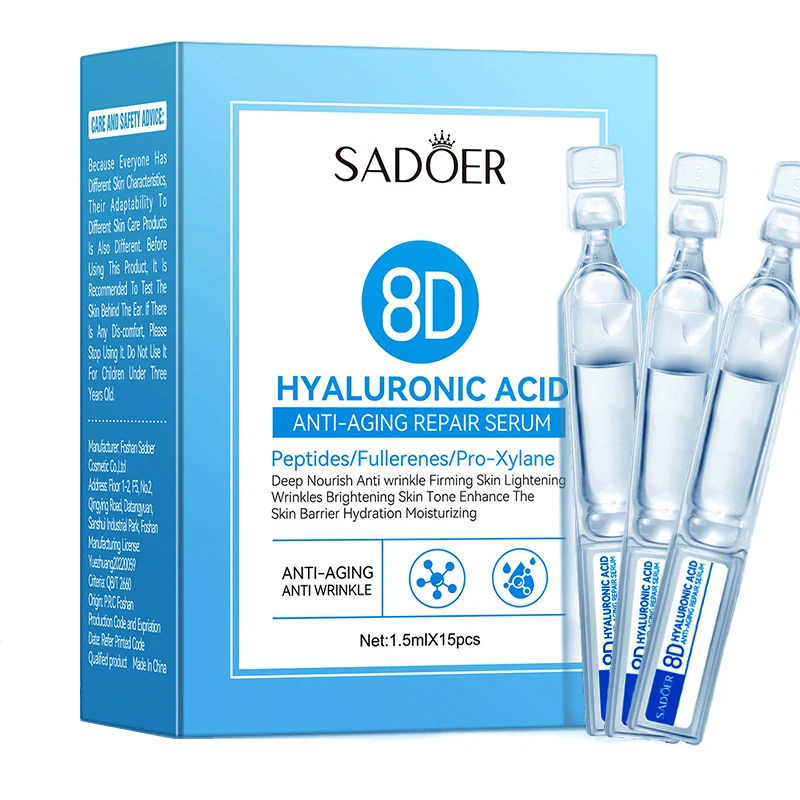 Sérum pour le visage à l&rsquo;acide hyaluronique, Anti-vieillissement, nourrissant en profondeur, fullerènes, collagène, rides, blanchissant, Lifting, soins pour la peau, coréen