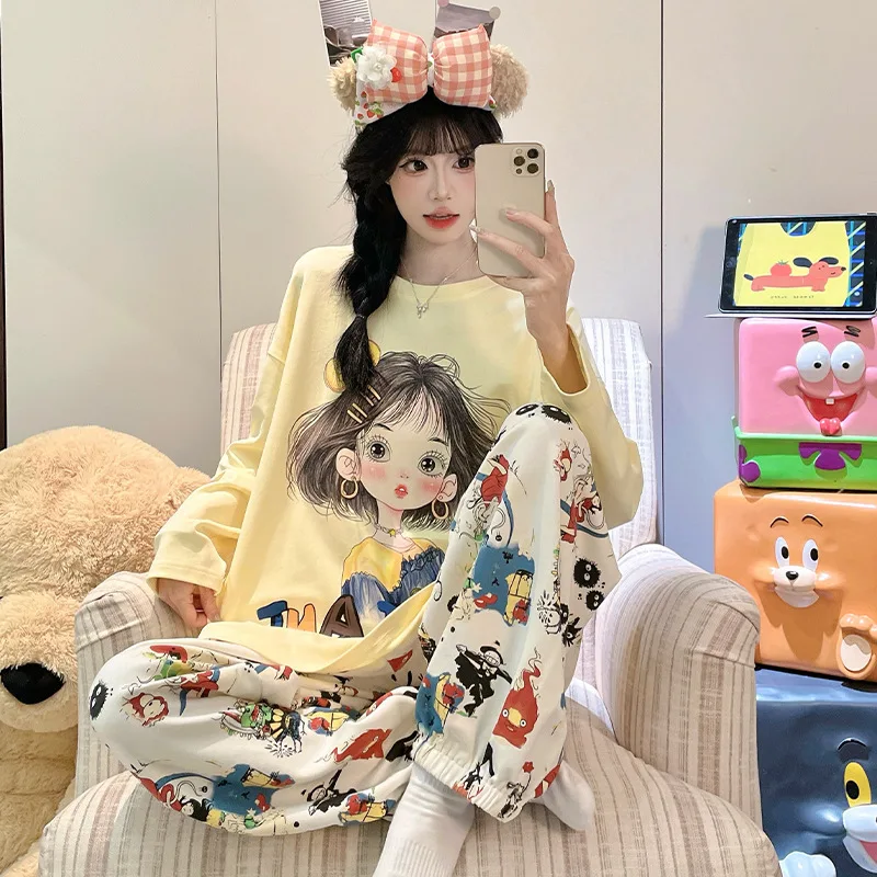 Ensemble fille – pyjama dessin animé décontracté